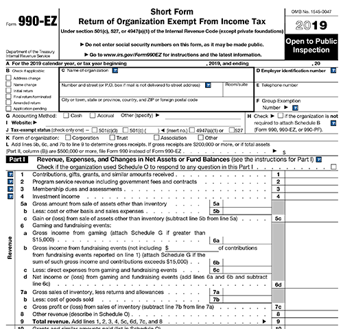 IRS Form 990-EZ 2020 | Form 990-EZ Filing for Nonprofits
